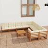 Day and Night - Day and Night Garden Furniture Set 10 Pieces Honey Brown Pine Wood Cushions