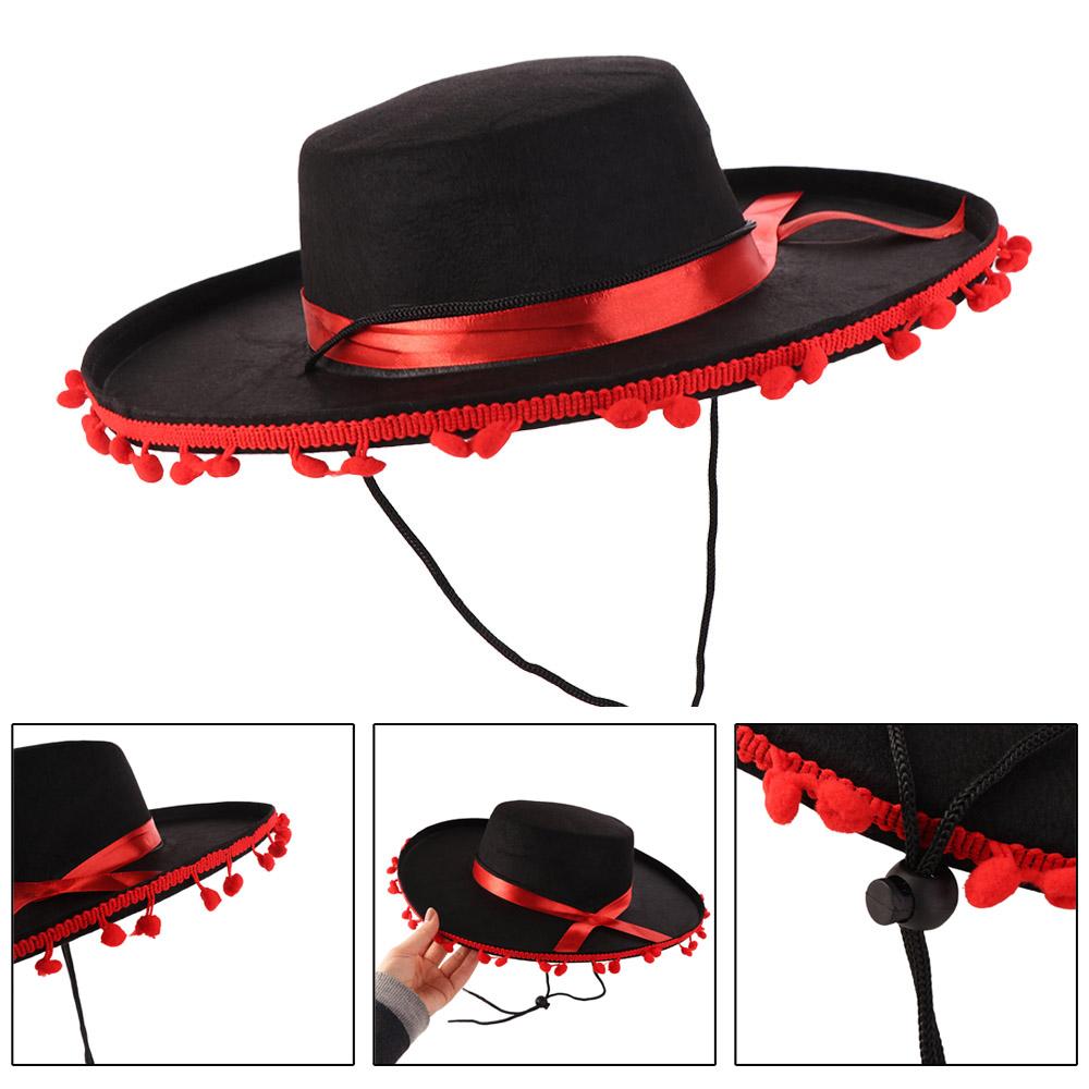 Wide Brim Mexican Sombrero Hats Stage Performance Spanish-style Hat  Photo Props