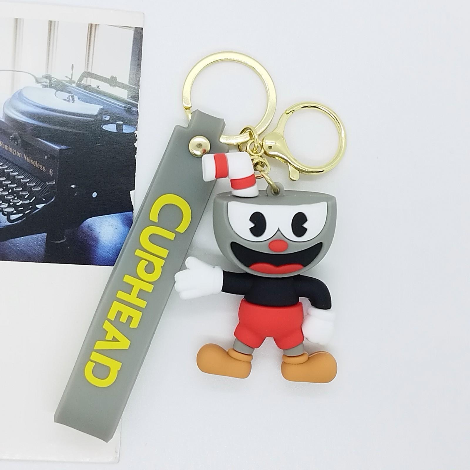 

Creative Cartoon Cuphead Keychain Pendant Couple Bag Car Keychain Accessories One Size красный