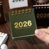 Mini Desk Calendar 2026 Standing Flip Small Desktop Calendar Jan.2026 to Dec 2026 12 Monthly Calendar with Twin-Wire Binding for Home Office School