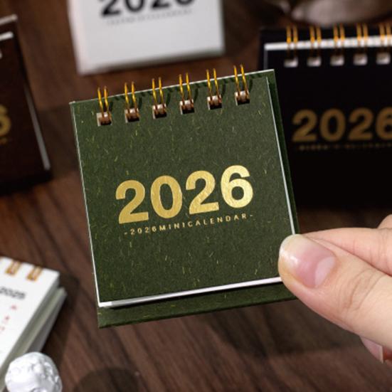 Mini Desk Calendar 2026 Standing Flip Small Desktop Calendar Jan.2026 to Dec 2026 12 Monthly Calendar with Twin-Wire Binding for Home Office School