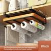 Kitchen Under Cabinet Hanging Organizer Rack with Hooks Multi-Purpose Holder for Paper Towel Cutting Board & Pot Lids
