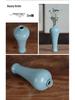 Vaso Ceramica Blu Zen - Mini Composizione Floreale, Ornamento per Soggiorno, Portafiori Secchi, Decorazione Floreale Arte Cerimonia del Tè Giapponese.