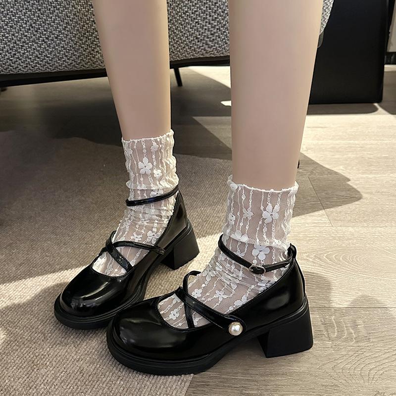 2026 Women Loafers Retro Brown Mary Jane Shoes Women Thick Heels Ankle Buckle Lolita Shoes Woman Uniform Pu Leather Pumps Shoe