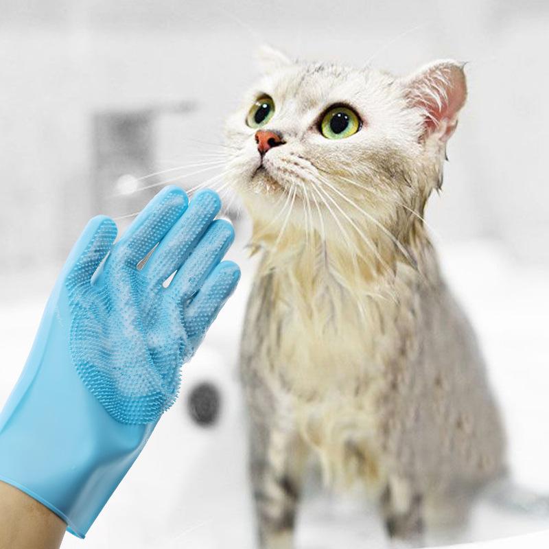 Pet Bathing Gloves, Anti-scratch and Anti-bite Cleaning Supplies for Dogs and Cats, Golden Retriever Bathing and Massage Brushes for Dogs and Cats