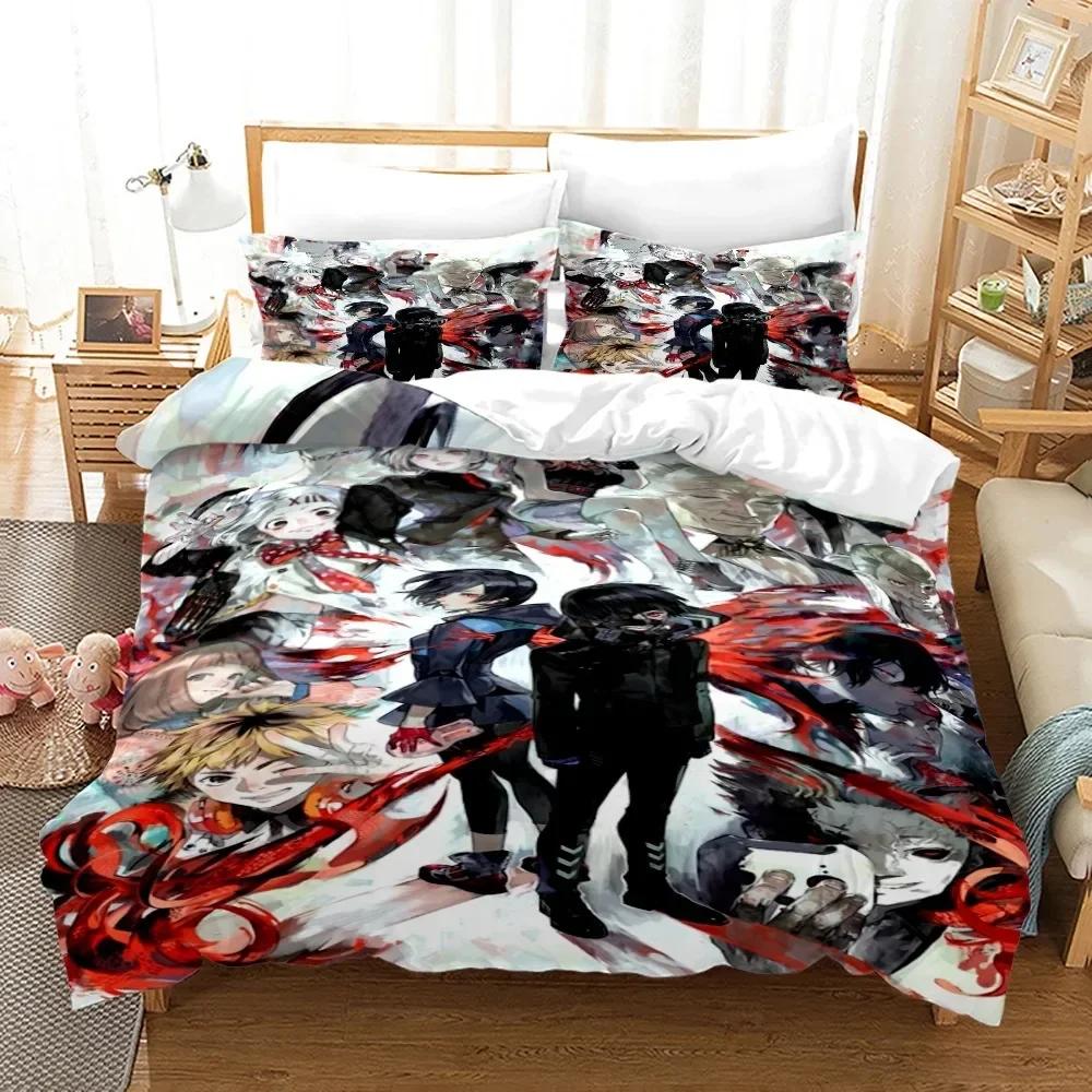 3D Printed Anime Tokyo Ghoul Kaneki Ken Bedding Set Single Twin Double Queen King Cal King Size Bed Linen Set