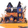 Intricate 3D Halloween Spiders Card Elegant Paper Crafted 3D Spiders Castles Greeting Card for Halloween Greetings