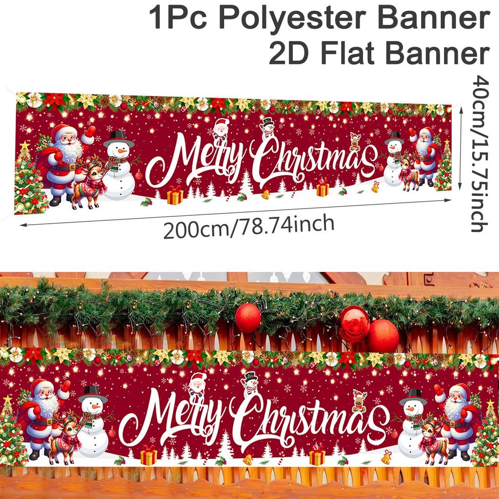 Christmas Outdoor Banner Flag Merry Christmas Decoration for Home 2026 Xmas Ornament Navidad Natal Noel Gift Happy New Year 2026