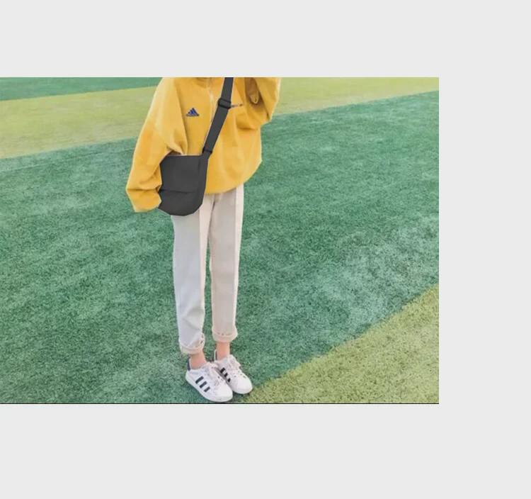 Koreansk crossbody-veske i lerret i skogsstil - uformell, enkel, retro og trendy skulderveske for kvinner og studenter