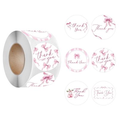 Lovely Bows Sticker Thank You Labels Sealing Sticker Decorative Sticker Round Sticker Thank You Sticker for Party