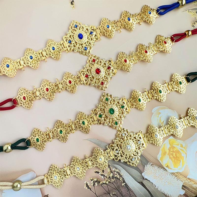 Curea Caftan Marocan Pentru Femei Rochie de Mireasă Culoare Aurie Ciucuri Lanț pentru Talie Bijuterie Robă Arabă Cadou de Mireasă Reglabil