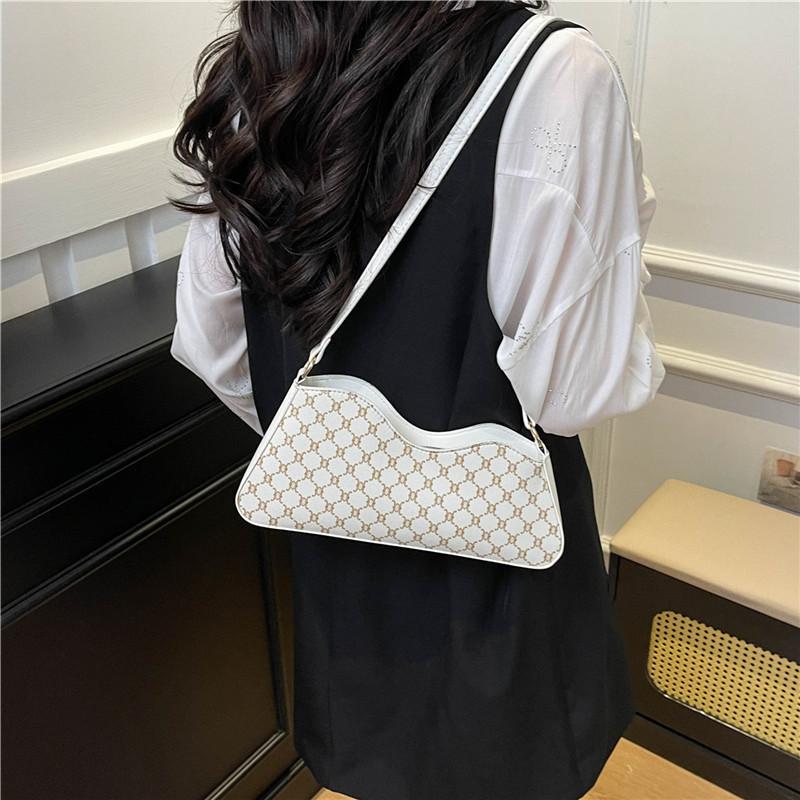 2025 New Summer Printing Trend Fashion Casual Retro Casual Simple Chain Underarm One Shoulder Small Square Women's Bag