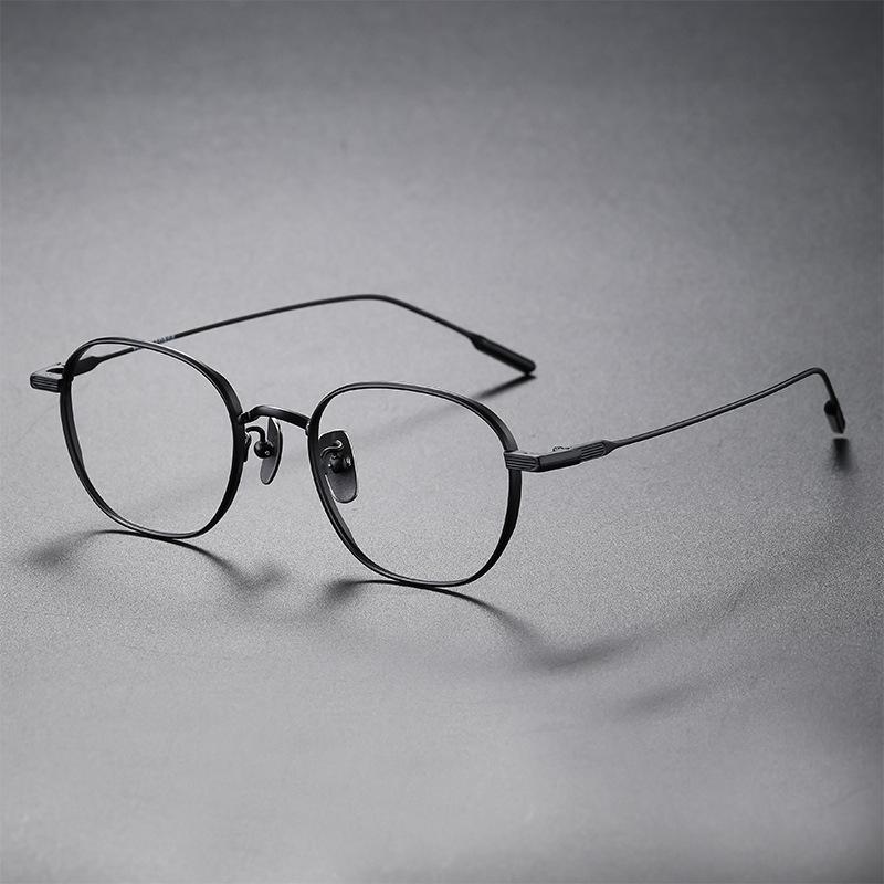 

Ultra-Lightweight Semi-Titanium Glasses Frames For Men Japanese-Style Retro Literary Eyeglasses Business Casual Eyewear Frames чорний