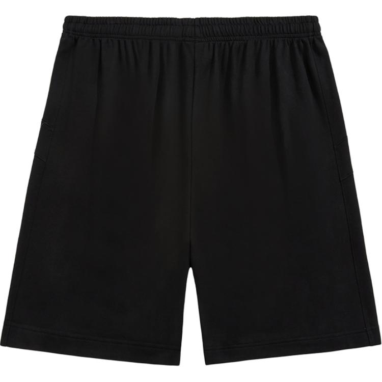 Li Ning Sports Lifestyle Serie Buchstaben Mid Waist Straight Loose Lässige Shorts Herrenshorts Schwarz AKSU871-1
