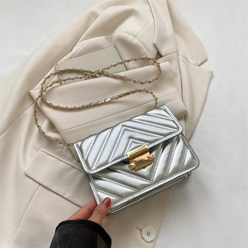 2025 summer new popular fashion casual shoulder bag simple striped oblique span bag casual retro small square bag women
