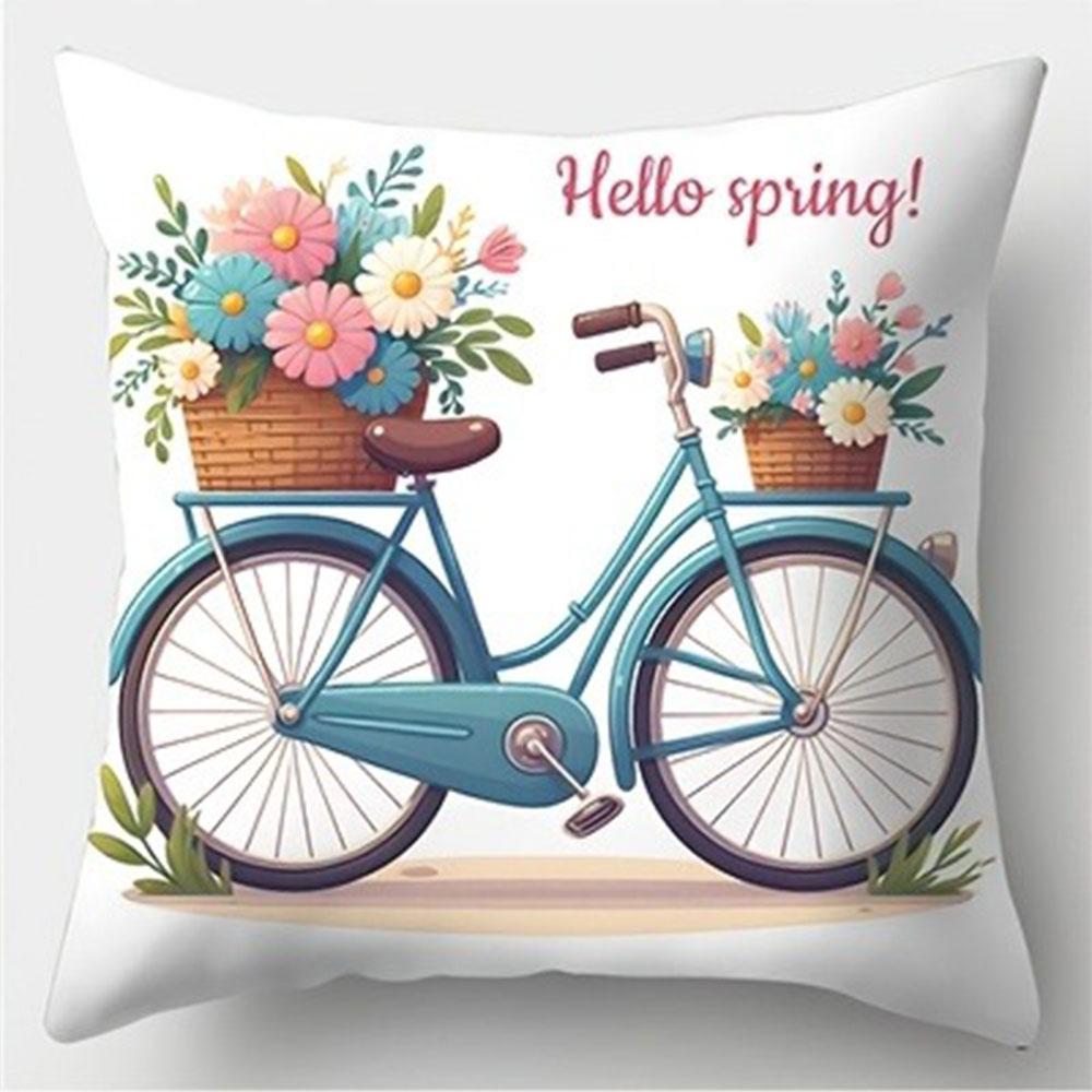 Pink and White Tulip Decorative Pillowcase PillowcaseBedroom Living Room Sofa Home Decor Polyester Cushion Cover with Zipper