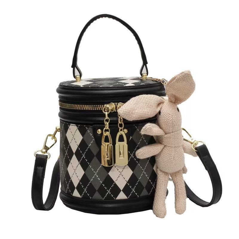 Women'S High-End Fashion Messenger Bag Texture Diamond Portable Bucket Bag