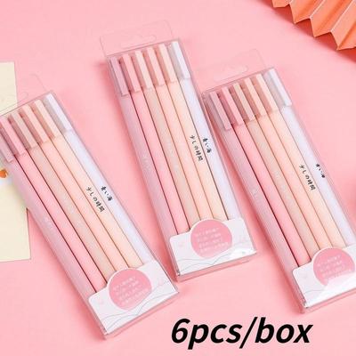6 teile/satz Kreative Nette Morandi Einfache Gel Stift Kawaii Schnell Trocknend Kappe Neutral Stift Gel Pen-Set