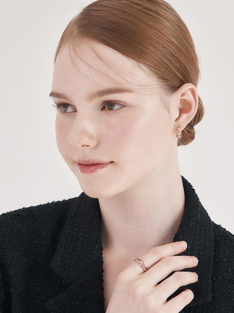 [ELLE Jewelry] 14K Flower Point One-Touch Earrings ELGPEE555