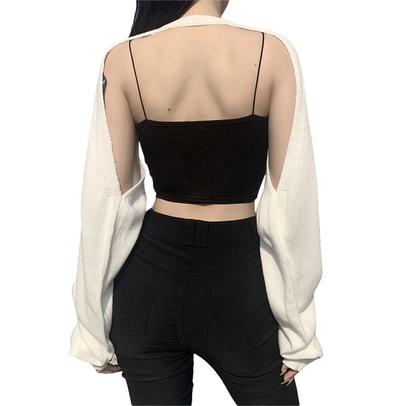 Elegant Beautiful Export European and American Women's Clothing Fall New Arrival Long Sleeves Fashion Chain Sexy Cutout Blouse Knitwear