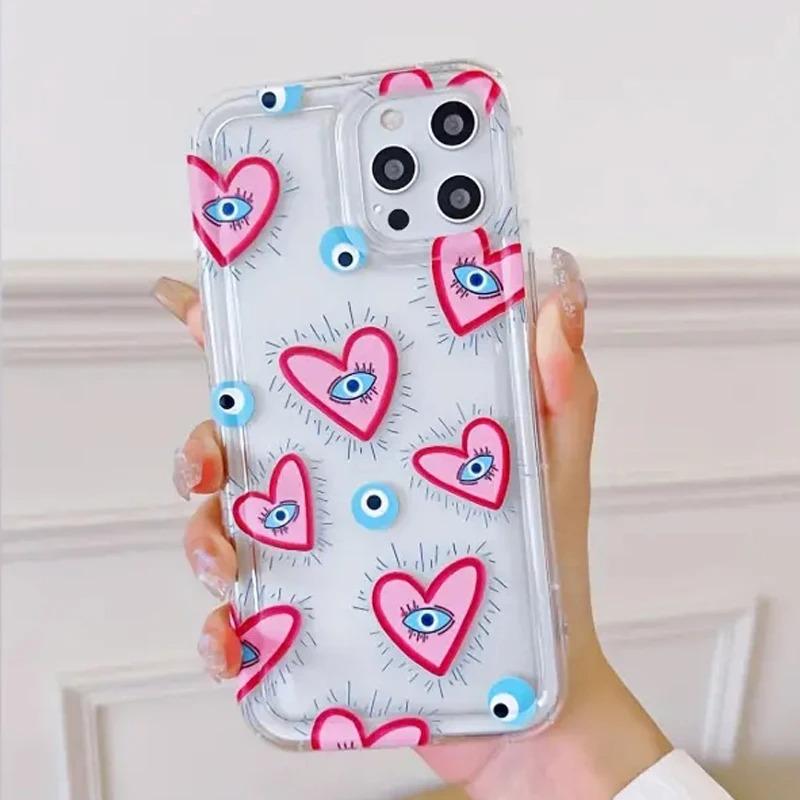 Fashion Lovely Eyes Clear Soft Silicone Case For iPhone 17 13 14 15 16 Pro Max 11 12 7 8 Plus X XR XS MAX Soft Shockproof Cover