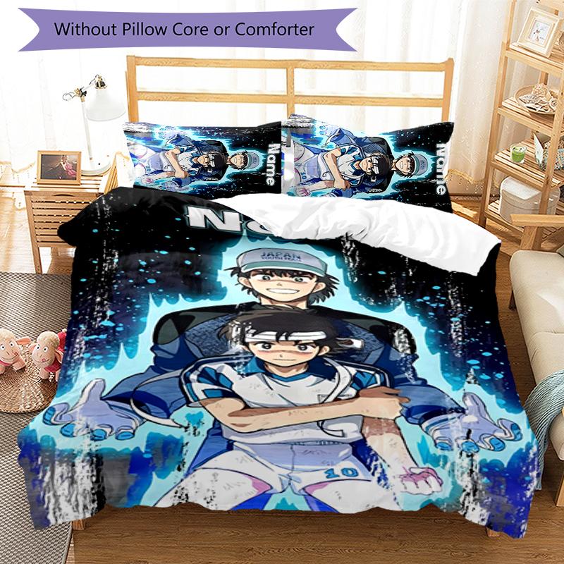 3pcs Custom Name Captain Tsubasa Dream Team Bedding Set Duvet Cover Closure Includes 1 Duvet Cover & 2 Pillowcases for All Seasons Bedroom Decor