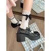 Thick-soled Round-headed Pearl Single Shoes Spring New Versatile Skirt French Retro Mary Jane Small Leather Shoes Women