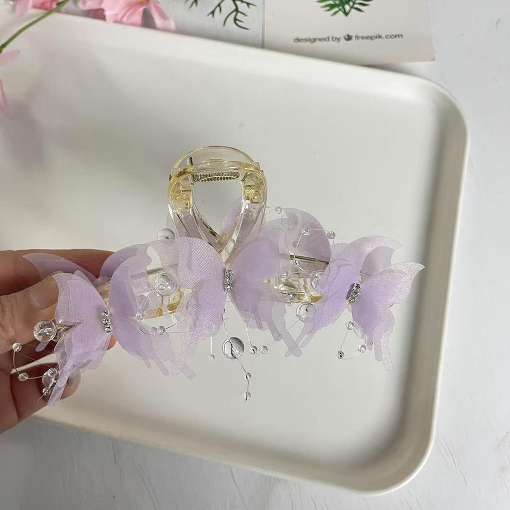 Large French Temperament Butterfly Claw Clip for Women and Girls