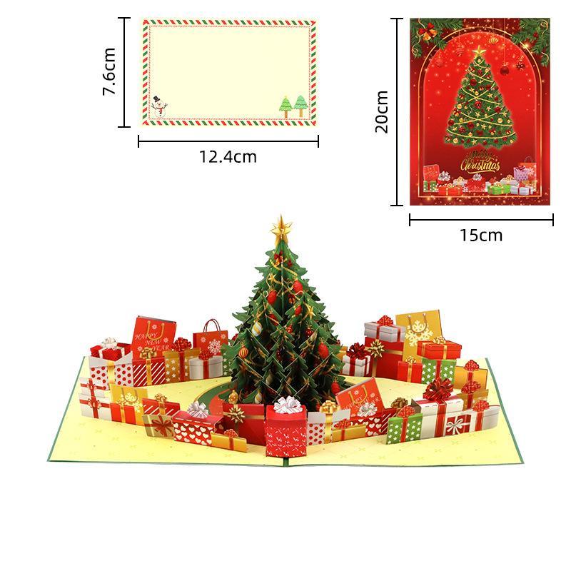 Christmas Greeting Card With Music And Lights Colorful Christmas Tree 3D Creative Gift Blessing Message Trade Thank You
