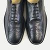 Made in France CLERGET Leather Goodyear Welt Full Brogue Wingtip 42 / 26.0-26.5cm / Black Dress Shoes(USED)