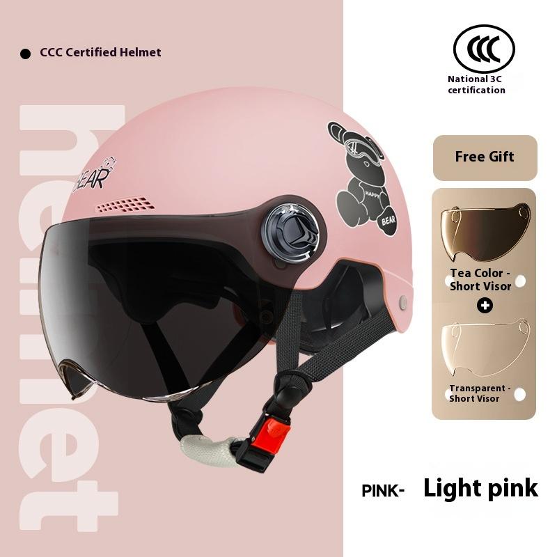 Electric Vehicle, Motorcycle, Women's Summer Battery Car, Half Helmet, Men's Four-season Universal Safety Helmet