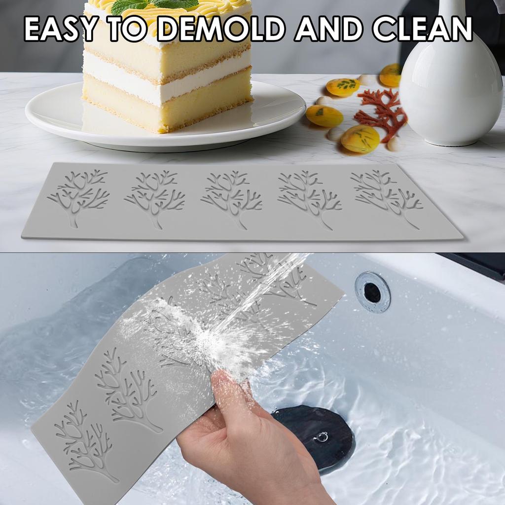 5 Pcs Cake Fondant Mold Leaf Silicone Chocolate Gummy Moulds Non Stick Cakes Decoration Tools for Baking Kitchen Accessories