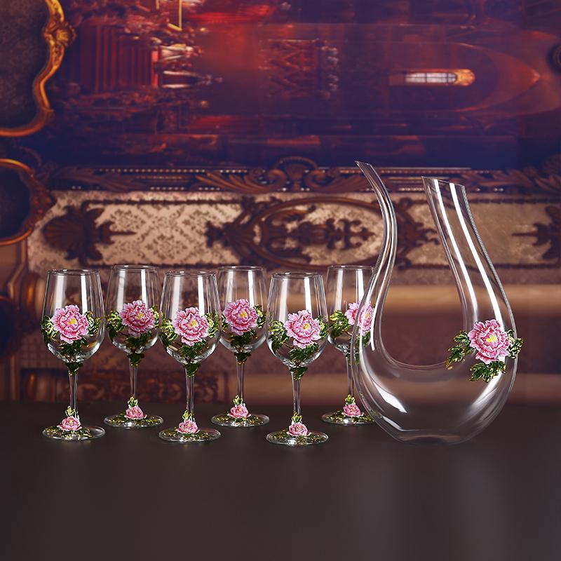 Goblet Red Wine Glass Set Crystal Glass Goblet Wine Decanter Flagon Wine Dispenser Barware Bar Sets Wine Set Exquisite Gifts