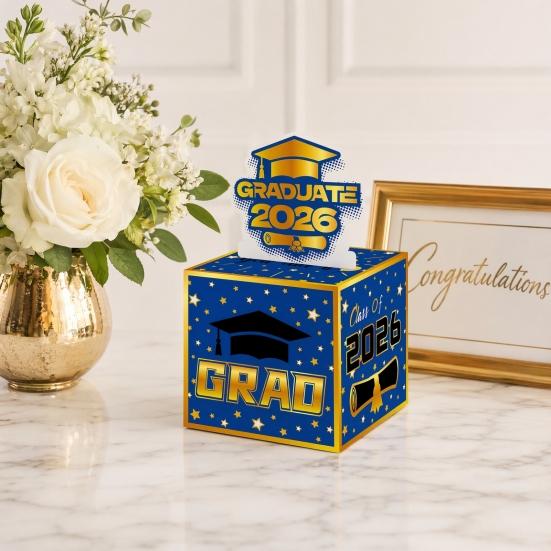 2026 Graduation Money Box for Cash Gift Pull, Class of 2026 Graduation Party Money Holder Box, Funny Congrats Grad Gifts for High School College