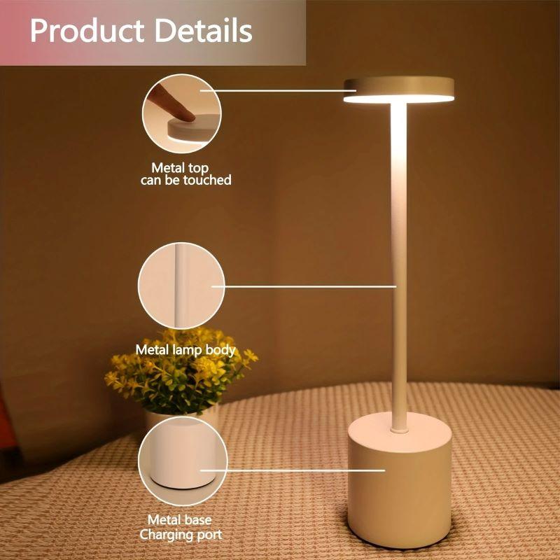 Office Decorative Lamp with Metal Brushed Texture USB Convenient Desk Lamp Suitable for Bedrooms Dining Rooms Living Rooms