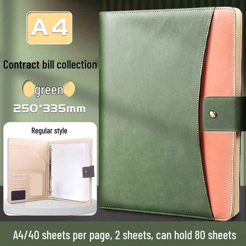 A4 Multi-Functional File Folder with Clip and Custom Logo, Designer Meeting Notes & Contract Organizer