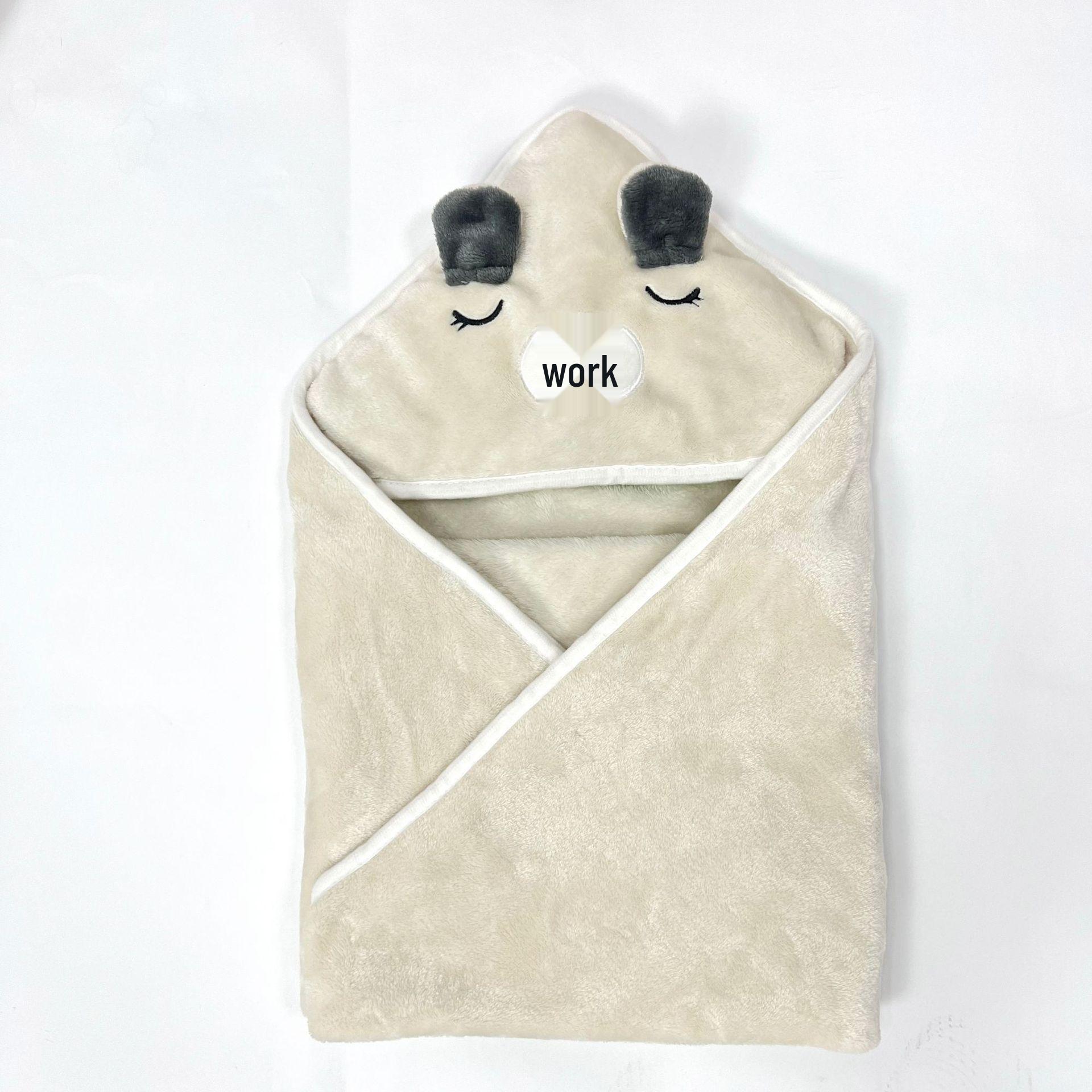 

Мягкое мультяшное фланелевое детское банное полотенце - Гипоаллергенное, впитывающее, быстросохнущее одеяло-пеленка для новорожденных 80x80 cm бежевый