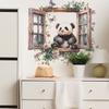 Kreatives falsches Fenster Panda Schmetterling Schlafzimmer Wohnzimmer Zuhause Hintergrund Verschönerung und Dekoration Wandaufkleber