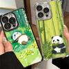 Cute Cartoon Panda Plating Phone Case For Xiaomi Poco X5 X6 X7 X8 Pro Max F8 Ultra F7 M8 M7 M5S Redmi 15C 15 14C 13C 13 X3 12C F