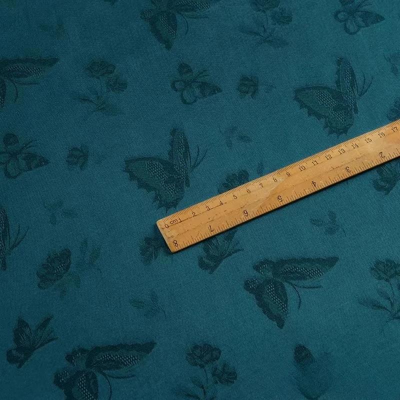 50x148cm Bawełniano-lniana tkanina żakardowa w motyle do szycia DIY sukienki, koszuli, spódnicy, spodni, odzieży, vintage letnia tkanina