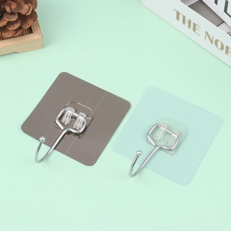10Pcs Large Hooks Heavy Duty Waterproof Adhesive Wall Hooks Nail-Free Waterproof Wall Hooks For Kitchen Bathroom
