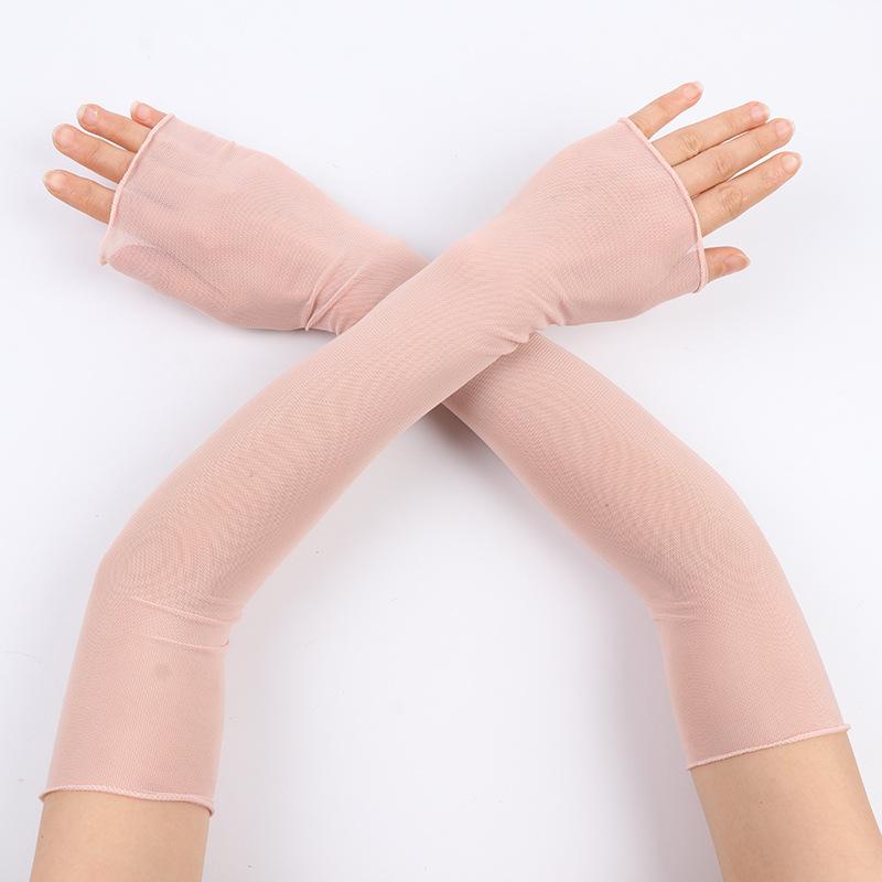 

Summer Sun Protection Long Fingerless Women Gloves Thin Transparent Lace Mesh Arm Sleeve Uv Sunscreen Sexy Breathable Mittens One Size