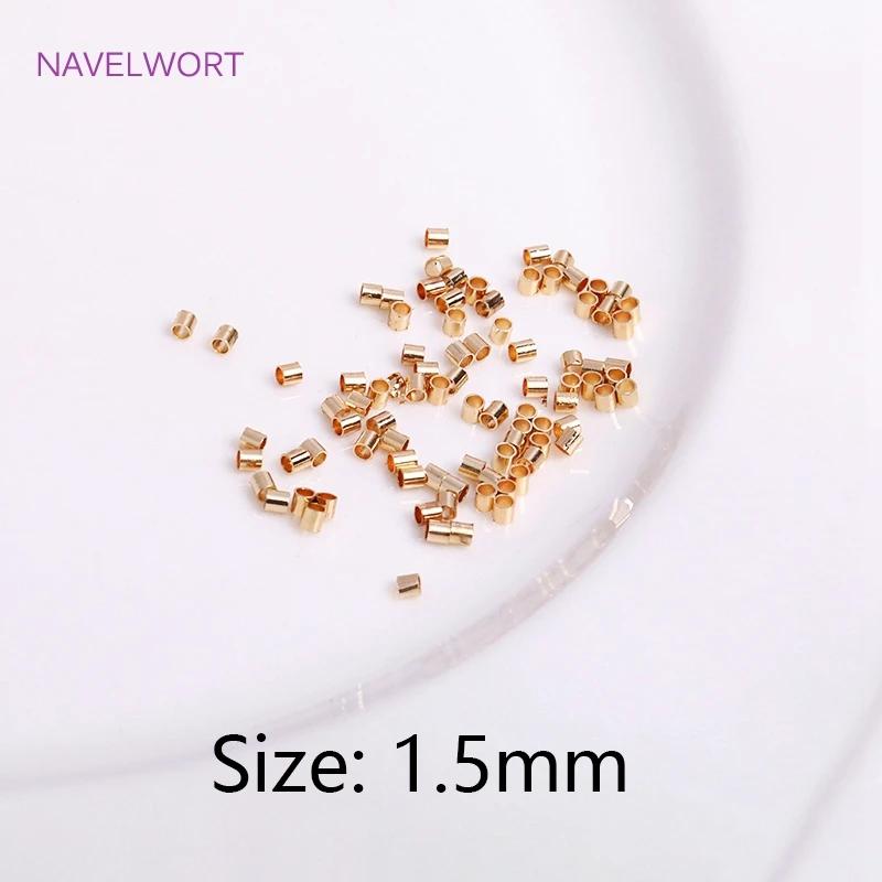 1.5mm/2mm Tubular Crimp Bead 18K Gold Plated 2mm/2.5mm Crimp Beads For Jewelry Making,DIY Jewelry Fittings Accessories