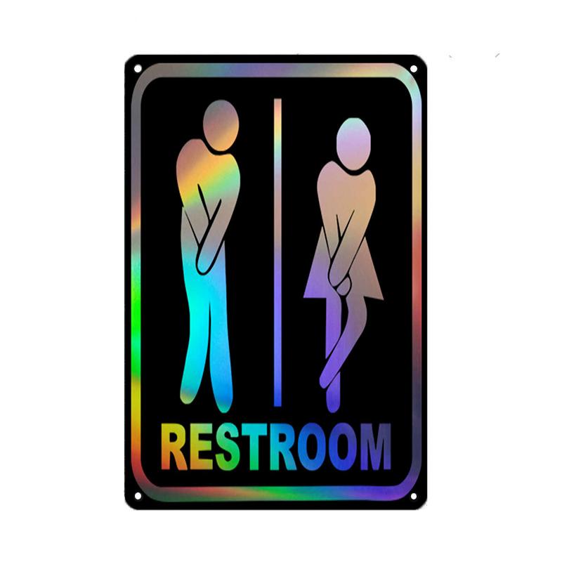 Toilet Wall Decoration Pub Vintage Metal Sign Home Funny Decor Toilet Tin Sign WC Lavatory Toilettes Wall Art Bathroom Restroom
