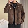 Autumn Lapel Jacket Mens Coat Latest Coat Top Outer Comfortable Fit Youth One Tone Leather Jacket