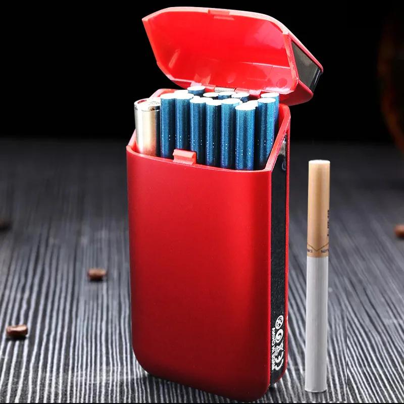 Portable thin cigarette case 20-piece small multi-function cigarette case 10-Coarse cigarette smoking accessories anti pressure