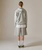 BASIC HOUSE Uni Bermuda Wide Single-Pleat Special Double-Sided Shorts Melange Grey