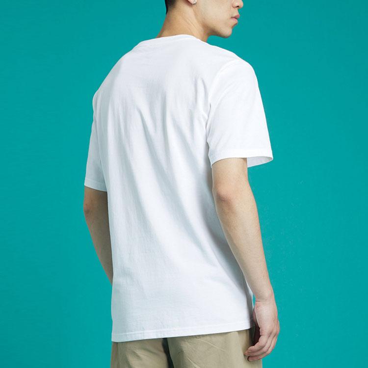 Converse T Shirts Men's White Crew Neck Moderate Straight Fit 10021515-A01