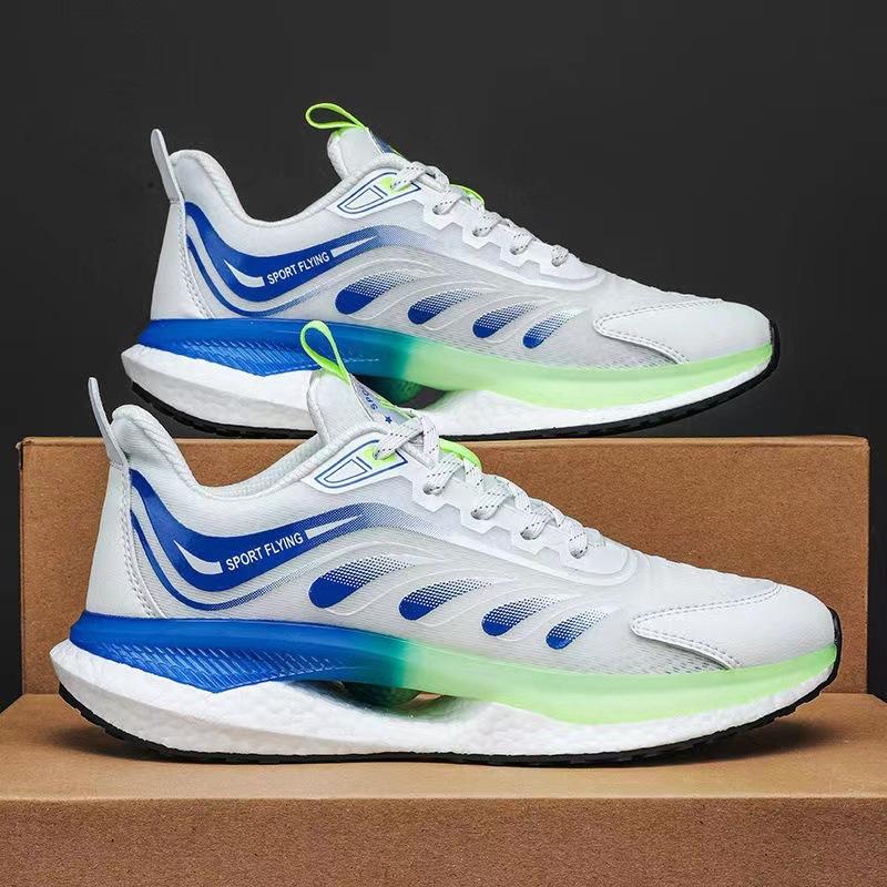 

Мужская обувь осень 2024 года, новая молодежная сетчатая дышащая подошва с попкорном, повседневная спортивная обувь, мужская модная обувь для мужчин 39 белый