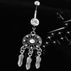 Kvinner Krystall Rhinestone Dream Catcher Body Piercing navle navle Ring Bar